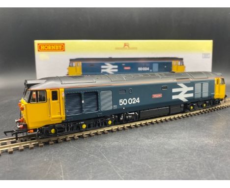 Hornby R3263 Class 50 50024 "Vanguard" in BR Large Logo blue -  Tested Runner(850g). Condition Report: - Locomotive - Very Go