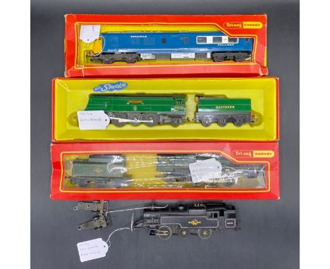 4 OO gauge Triang locomotives - Single Tested Runner(1500g)Tri-ang R59 Class 3MT 2-6-2T 82004 in BR black - Tested non runner