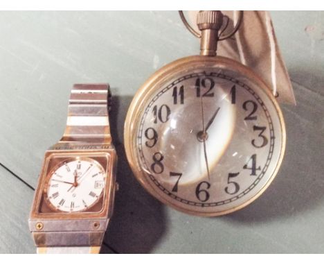 Bulls eye desk clock and a certina dress watch