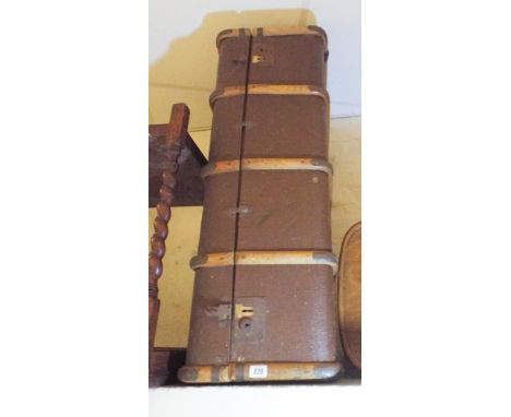 Brown canvas cabin trunk