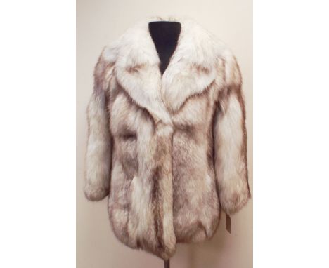 Ladies vintage half length silver fox fur coat, approx size 12