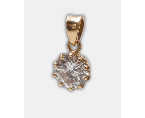 Brilliant cut diamond solitaire pendant, the circular stone estimated to be approximately 2 carats, claw set in 18ct yellow g