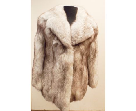 Ladies vintage silver fox half length coat, approx size 12/14