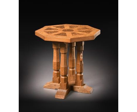 Workshop of Robert Mouseman Thompson (Kilburn): A Limited Edition Hovingham Estate English and Burr Oak Octagonal Coffee Tabl