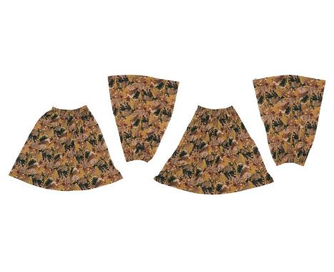 Grace Sullivan for Heal's: Two Pairs of Lorien Pattern Curtains, circa 1970's, printed in selvedge WOVEN AND PRINTED IN ENGLA