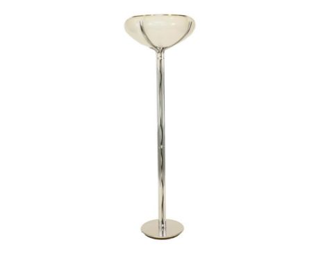 A Harvey Guzzini Quadrifoglio Floor Standing Lamp, designed in 1974, polished chrome circular base and four chrome stems supp