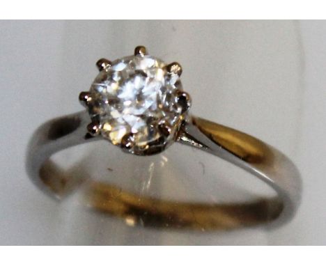 A 1.2CT SOLITAIRE DIAMOND RING in 18ct white gold.