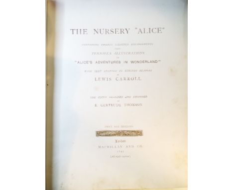 Carroll (Lewis) The Nursery Alice, Macmillan and Co 1890, board Condition report Report by GH

Binding loose. Edges of cover 