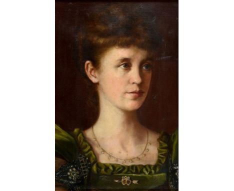 English school, a bust portrait of a lady, oil on canvas, 42 x 27 cm  See illustration