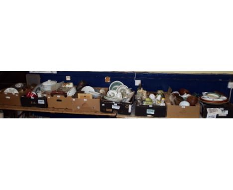 A Spode Provenance pattern part dinner service, other ceramics, glass, metalwares and items (23 boxes)