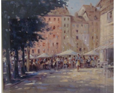 A limited edition print, A Brian Jull coloured print, Rue du Marchè, 14/295, signed, with certificate, English school, a port