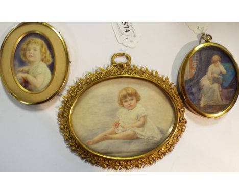 EXTRA LOT: Miss Ellen White, an oval bust portrait miniature, Dorothy-Daughter of Frank Boulting Esq, watercolour, signed and