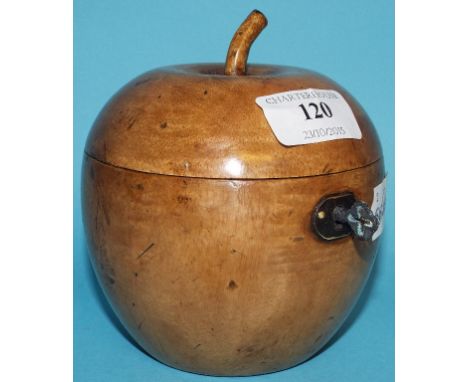 À tea caddy, in the form of an apple, 13 cm high Condition report Report by GH

This is a modern reproduction piece of very r