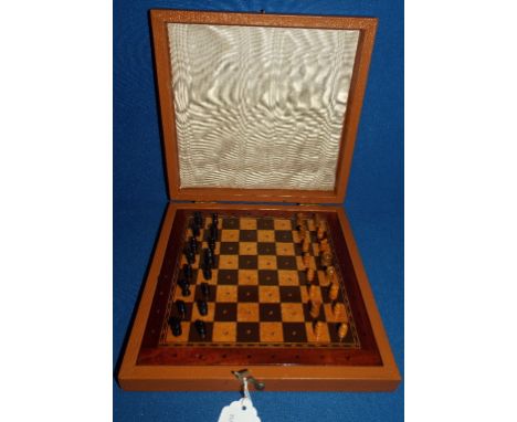 A travelling chess set, Jaques London, 18.5 cm square, cased