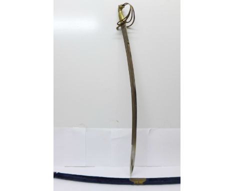 An Indian sword and scabbard, scabbard a/f 
