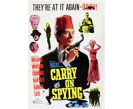 Carry On Spying (1964) Original UK Press book with rare insert for the James Bond spoof, artwork by Tom Chantrell featuring t