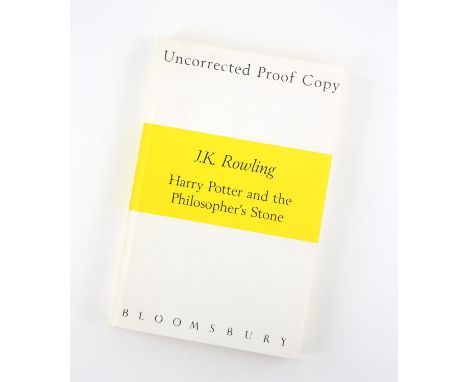 Harry Potter and the Philosopher's Stone, Bloomsbury, 1997, by J.K. Rowling, uncorrected proof copy of the first edition book