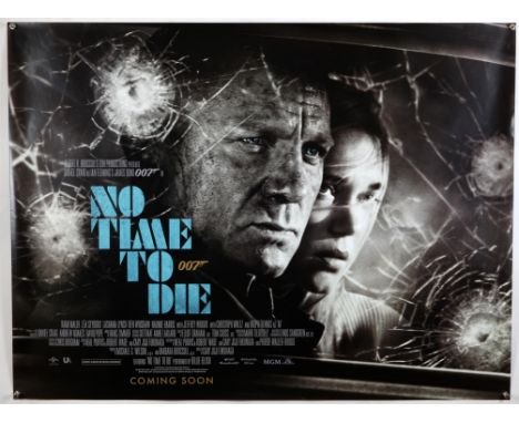 James Bond No Time To Die (2021) British Quad teaser film poster, Coming Soon version, rolled, 30 x 40 inches. 