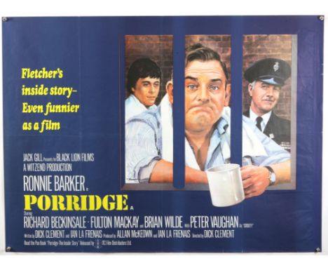 Porridge (1979) British Quad film poster, comedy starring Ronnie Barker, art by Tom Beauvais, folded, 30 x 40 inches. 