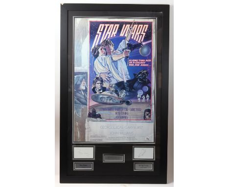 Star Wars (1977) US One Sheet film poster, Style D, artwork by Drew Struzan and Charles White, with signatures underneath of 