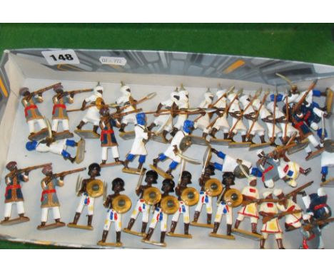 Collection of Dorset Model Soldiers figures of Dervishes, Egyptian & Sudanese soldiers, together with a Military map of the A