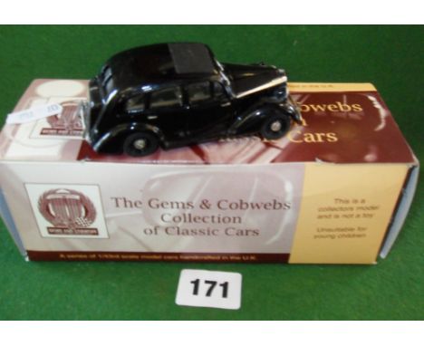 Limited Edition Vauxhall 1938 J-type black saloon from Gems & Cobwebs Collection