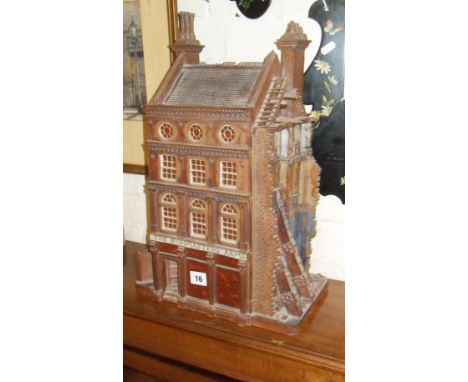 A large Studio pottery ceramic model of a bomb-damaged public house, by Ned HEYWOOD, stamped & dated 1988