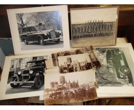 Folio of assorted albumen print photographs & later including a regimental group photo Kings Royal Rifles