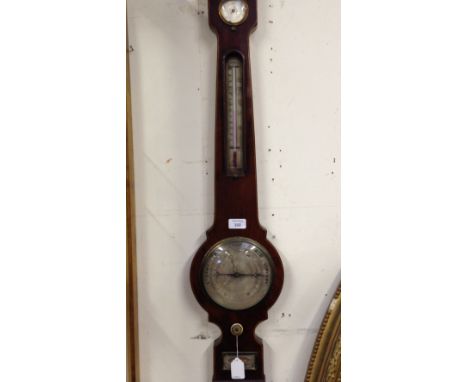 A mahogany cased barometer, the levels signed 'Reynolds and Field, Borough'