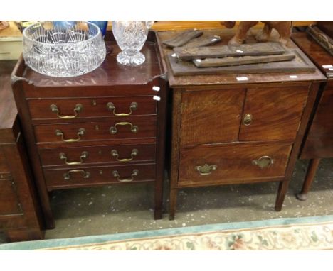 A George III mahogany tray top commode and another similar