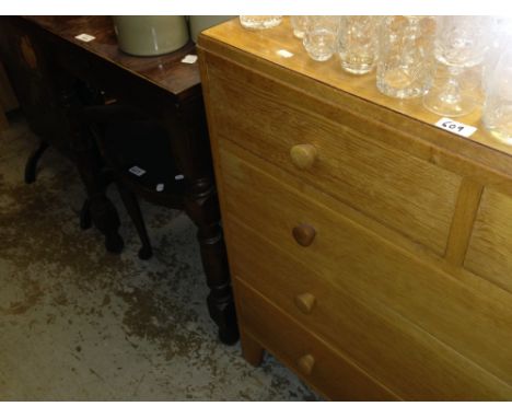 A light oak dressing table, a draw-leaf table and a coffee table