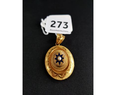 VICTORIAN SEED PEARL AND ENAMEL PENDANT