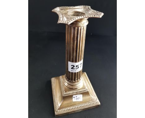 SILVER CORINTHIAN PILLAR CANDLESTICK