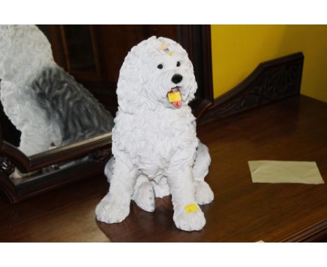A resin model of an Old English sheep dog, 40 cm high 