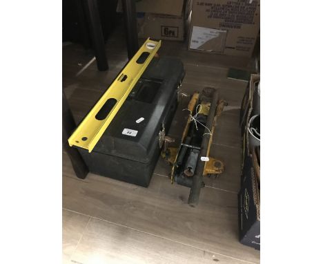 TOOL BOX & AXE , JACK & SPIRIT LEVEL