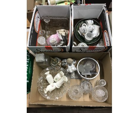 3 BOXES OF ASSORTED ITEMS & TYPEWRITER