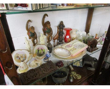 Shelf of china, etc