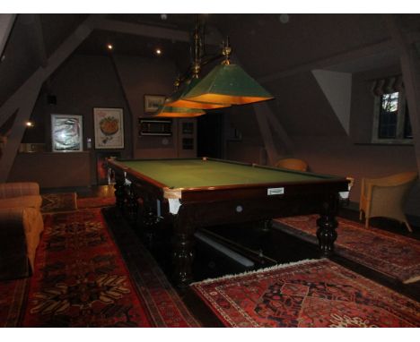 Contents of billiard room  Contents of a Country Manor Billiard room to include a fine full size snooker table by Burroughes 