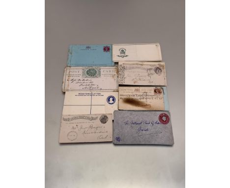 Stamp Interest :- (14) postal stationery Commonwealth items, mixed colonies best of which Heligoland entire wrapper two farth