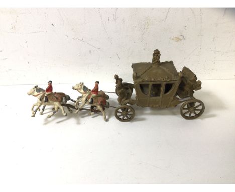 A Johillco gold state coach (9cm high) a/f