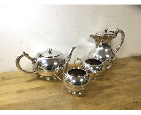 A Walker &amp; Hall tea and coffee service including coffee pot (19cm high) a teapot, sugar bowl and milk jug