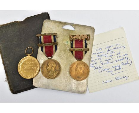 A GREAT WAR VICTORY MEDAL, named 554496 SapperE.H.POOLE R.E, together with two LCC Kings medals with 1919-1920 bars named G W