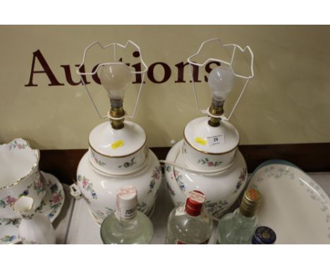 A pair of Aynsley "Pembroke" patteerned table lamp bases