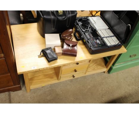 A light oak coffee table 