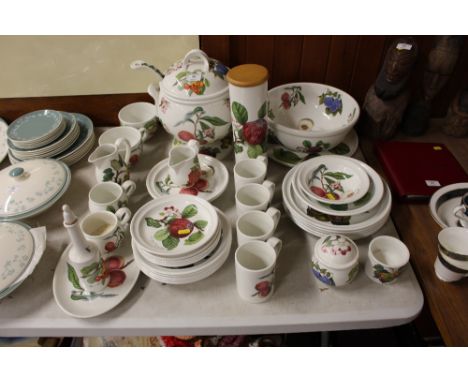 A quantity of Portmeirion "Pomona" dinnerware, to include a large soup tureen, and ladle etc. 