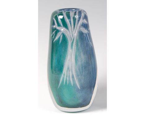 Ronald Stennett-Willson (1915-2009) for Wedgwood - An art glass vase, having cased floral trailing an iridescent decoration i