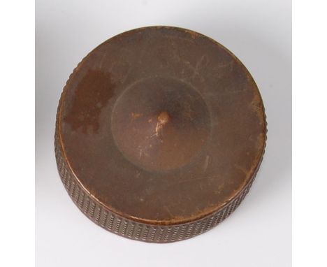 Bugatti - A PVD coated cast aluminium radiator cap, from a Type 40, of circular form, with engine turned outer edge, dia.7cm