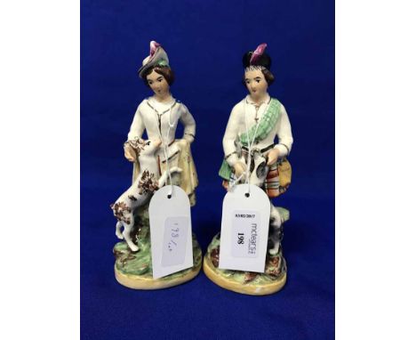 LOT OF CERAMIC FIGURESincluding lad and lassie in highland dress, Lladro goose, and three horses