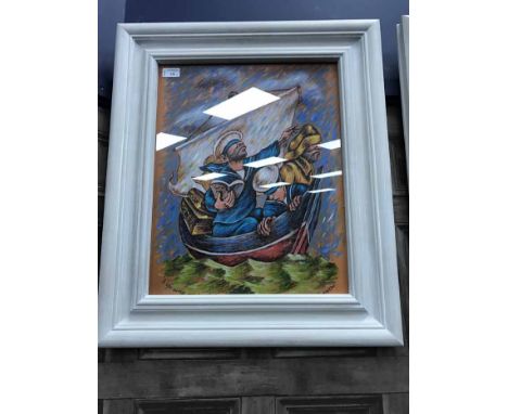 A GOOD LOT OF GRAHAM MCKEAN HAND EMBELLISHED PRINTSeach signed on the back, each framed and under glass (2)