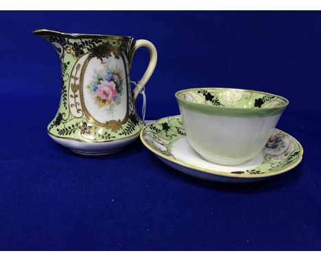 NORITAKE GREEN AND GILT TEA SERVICE